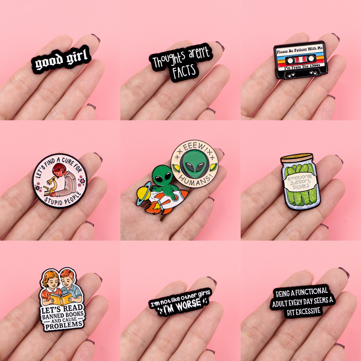 Vintage Things Collection - 90s Vintage Enamel Pins Cucumber Brooches