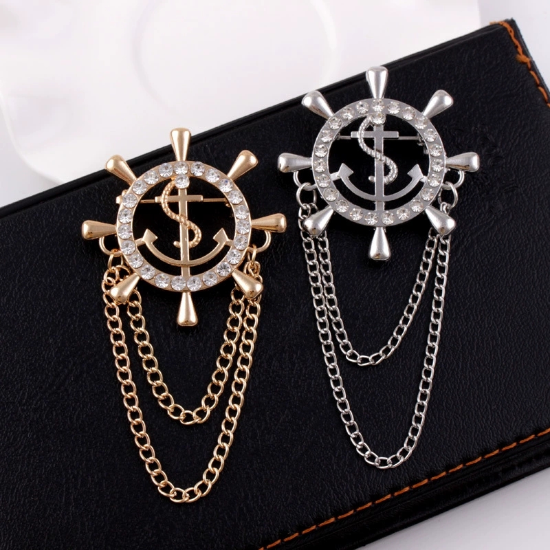 Vintage Things Collection - Vintage suit badge, navy style chain