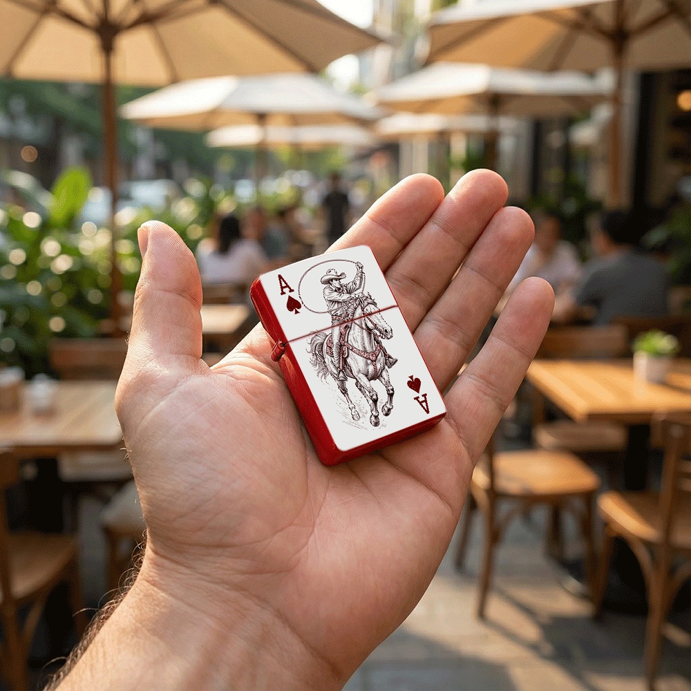 Flip Top Lighter Cowboy Rodeo  - đánh giá và giá Vintage Collectible Playing Cards