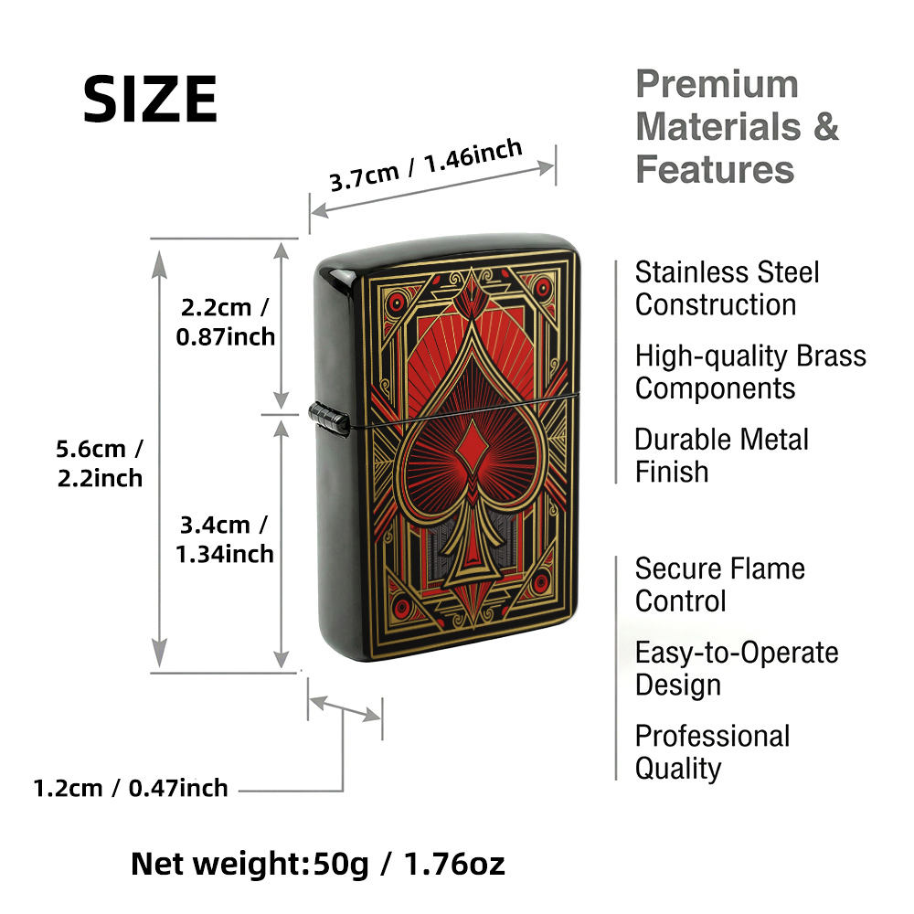 Flip Top Lighter Art Deco Spad - đánh giá và giá Vintage Collectible Playing Cards