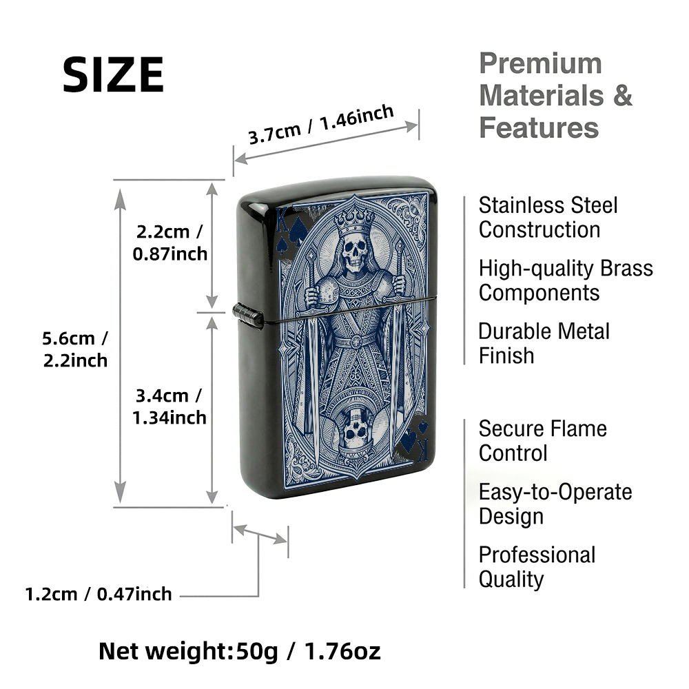 Flip Top Lighter Spade King Sk - đánh giá và giá Vintage Collectible Playing Cards