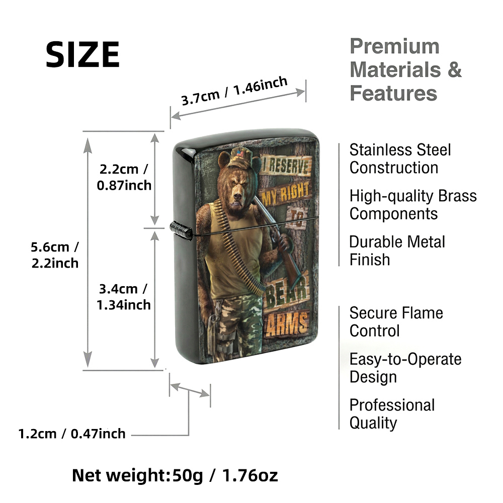 Flip Top Lighter Funny Militar - đánh giá và giá Vintage Collectible Bears