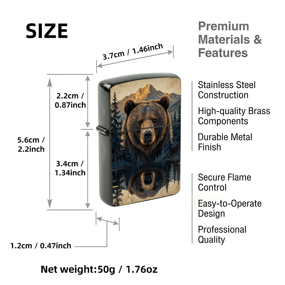 Flip Top Lighter Grizzly Bear  - đánh giá và giá Vintage Collectible Bears
